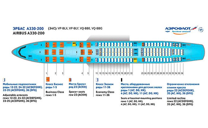 Аэробус 330 аэрофлот схема салона