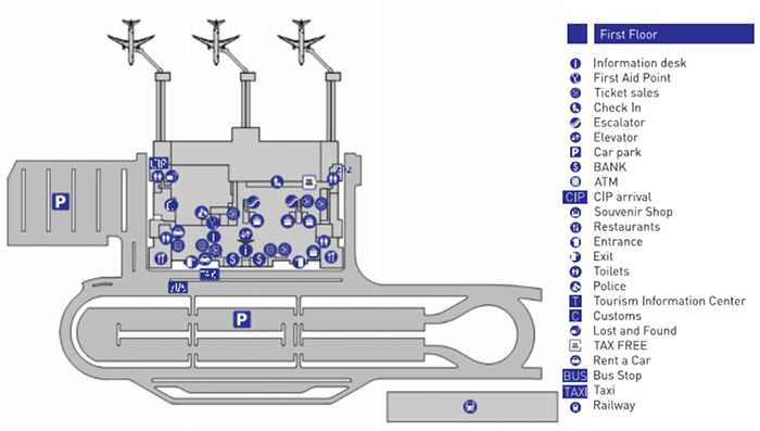Схема терминала аэропорта Тбилиси