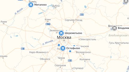 Аэропорты России на карте